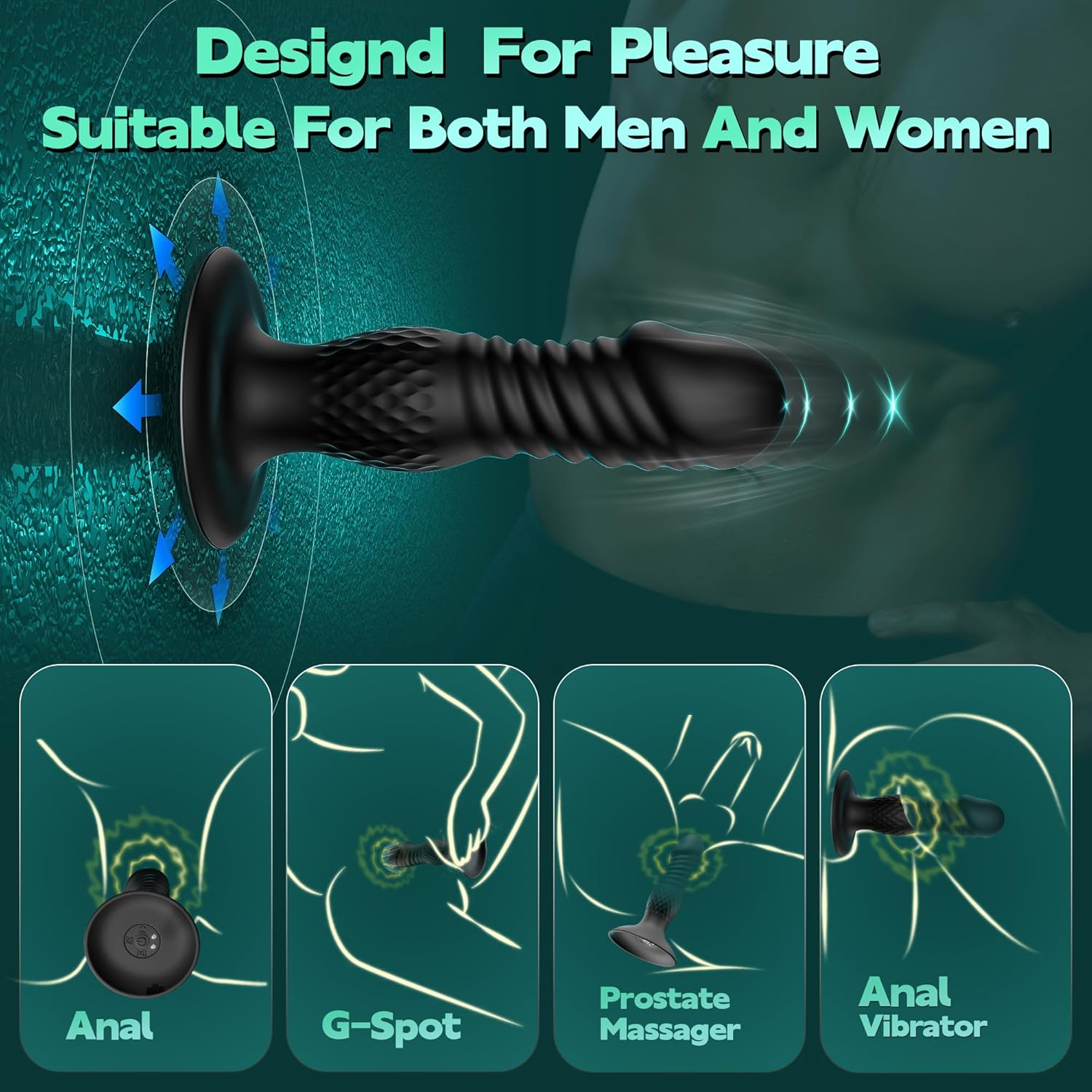 Thrusting Prostate Massager -10 Vibrating and Thrusting