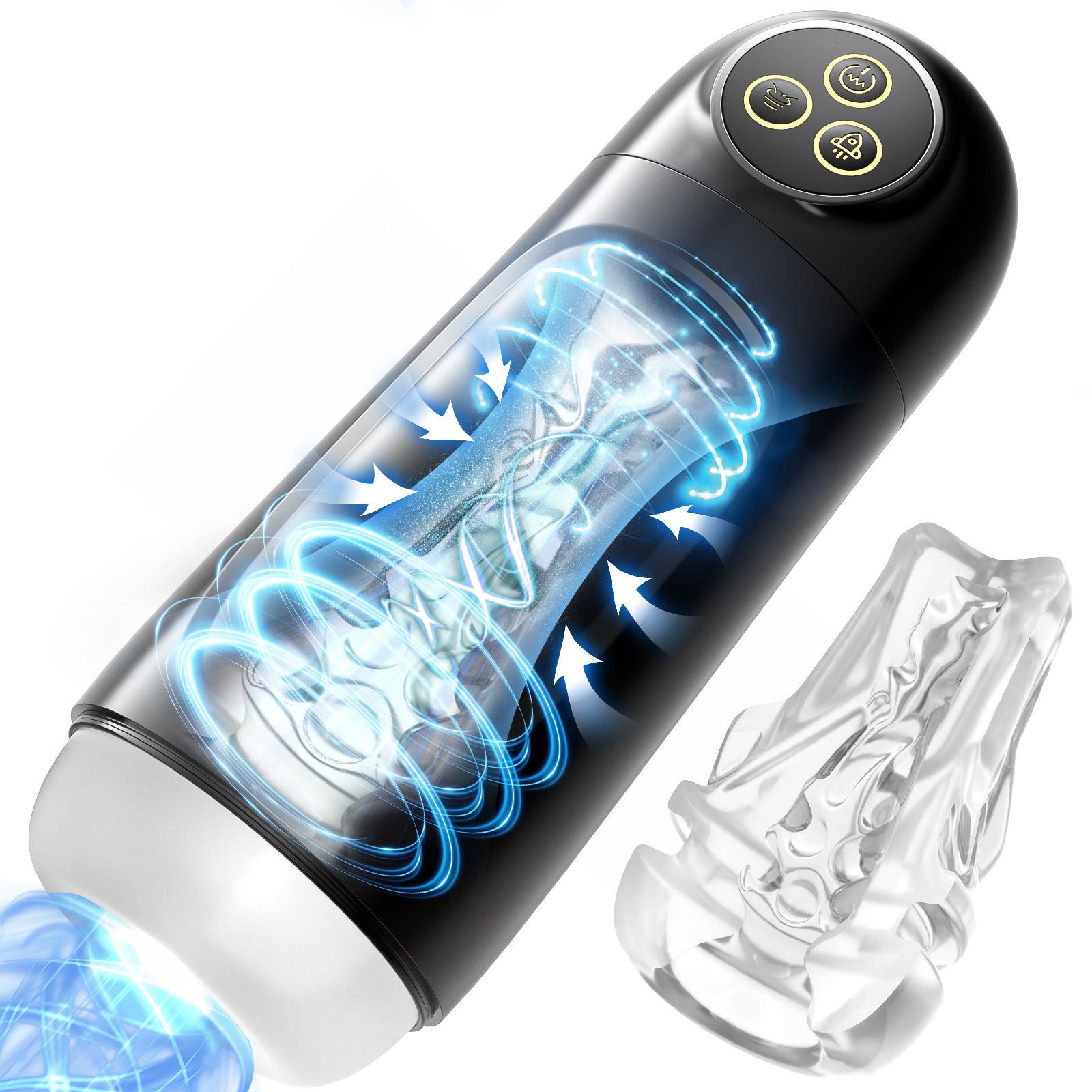 Male Masturbator-Hands-Free Sex Toys with 3D Textured